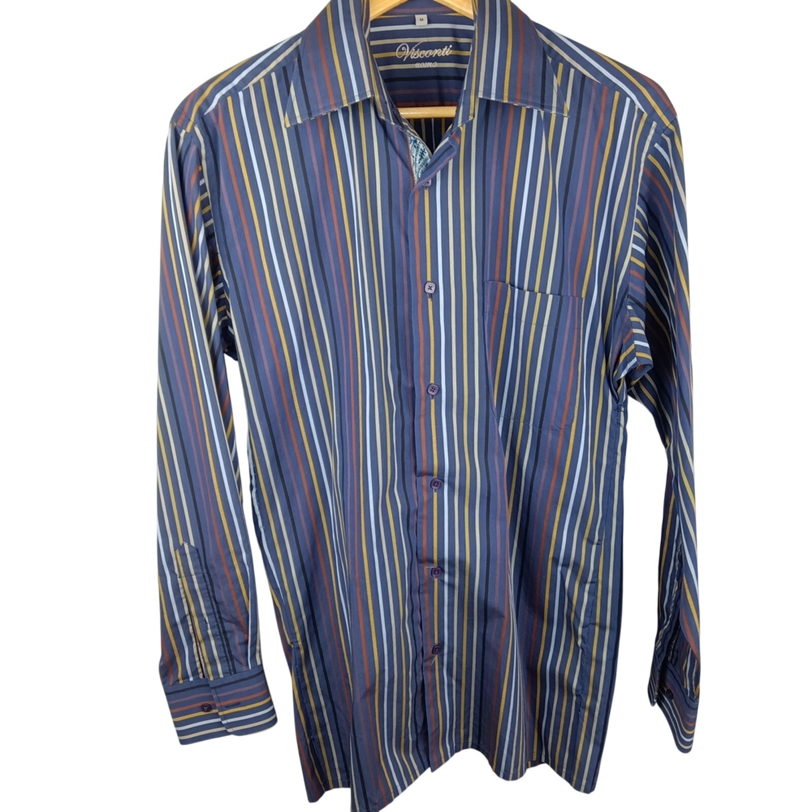 Visconti Uomo Men's Multicolor Striped Button Down Shirt